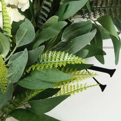 4 ft long Light Frosted Green Artificial Willow and Fern Frond Foliage Garlands