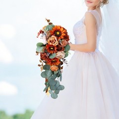 Artificial Waterfall Bridal Bouquet for Celebration Anniversary Festival