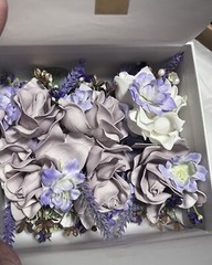 Ling’s Moment Lavender&Cream Boutonnieres&Wrist Corsage Set,Including Wedding…