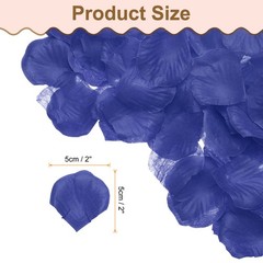 500pcs Artificial Rose Petals Fake Silk Flower Petals for Wedding, Dark Blue