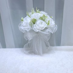 Artificial Faux Silk Rose Flower Wedding Party Decorations Holding Bride Bouquet