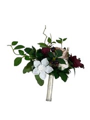 Lings Moment Artificial Wedding Bridesmaid Bouquet With Ribbon – 7-Inch Masala B