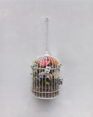 Wedding Decor Birdcages w/ Silk Flowers – Set Of 5