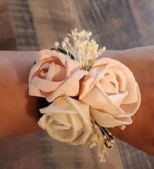 Blush Peach Pink Bridal Bouquet Sola Wood Flower Dusty Rose Wedding Flowers