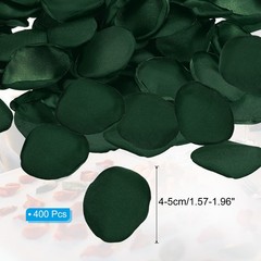 400 Pcs Silk Rose Petals, Artificial Flower Scatter Fake Rose Petals Dark Green