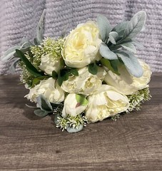 “NEW” Studio His&Hers Floral Bouquet Articical Cream-Colored Peonies