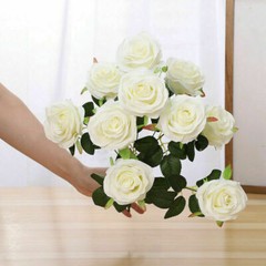 10 Heads Silk Rose Artificial Flowers Fake Bouquet Wedding Home Party Decor New