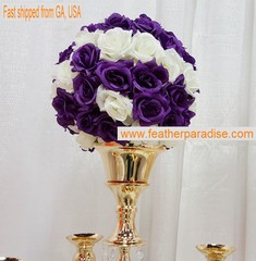 Purple & Ivory Rose Flower Pomander Wedding Kissing Ball 9-10 inches USA Seller