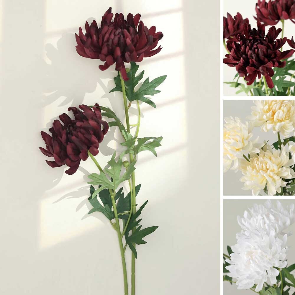 3 Stems 27″ Long Artificial Chrysanthemum SILK FLOWERS Party Events Decorations