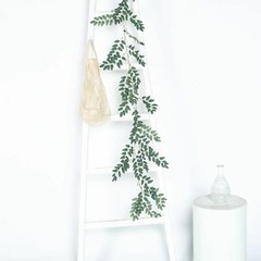 2 pcs 6 feet long Light Green Honey Locust Artificial Leaves Greenery Garlands