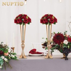 NUPTIO Flower Wedding Centrepieces for Tables – 10 Pcs 9.5in Diameter Crimson…