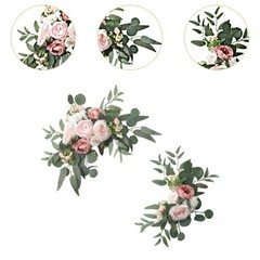 2 Pieces Wedding Arch Flowers Backdrop Decor Craft Decorative Artificial Flowers