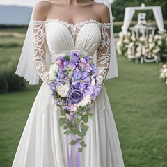 Lavender Cascading Floral Arrangement Maintenance Effortless Lavender Wedding