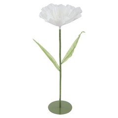 3 Pcs White Green Handmade Fake Corn Poppy Flower, Adjustable Stem Wedding Decor