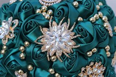 Royal Blue Rose Bud wedding bouquet bridal artificial Sweet 15 bouquet