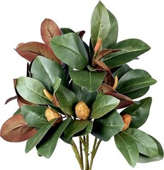 Set of 4 Magnolia Branches 32 Inch Long Artificial Magnolia with Leaves Green…