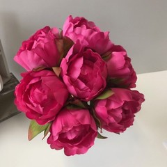 SILK PEONY PEONIES ROSES ROSE WEDDING BRIDAL BOUQUET ARTIFICIAL POSY FLOWERS
