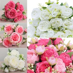 Artificial Flowers UV Resistant Plastic Fake Plants Garden Yard Porch Home Decor