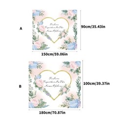 Large Heart Floral Crafting Mat for Ceremony Photo Booths and Receptions