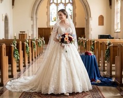 Luxury Lace Bouquet Wrap Gorgeous /Handmade pearls Bridal Bouquet NEW