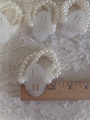12 Pc WHITE Corsage Wristlet Bracelet Wrist Corsage Elastic Pearl Wedding Prom