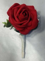 Red Ivory Rose Eucalyptus Faux Foam Bridal Wedding Bouquet Accessories