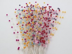40 Bunch White Ivory Pearl Flower Stem Beads Garland Sprays Bridal Bouquet Wed