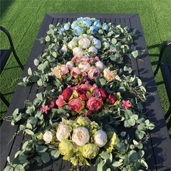 H&S BRIDAL Wedding Arch Flowers, 30 Inch Rustic Artificial Floral Swag for Door