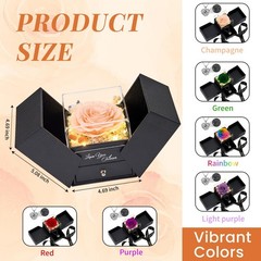 Gifts for Women Preserved Real Roses with I Love You Necklace Fresh Forever.