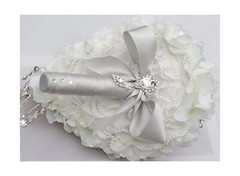 White Hydrangea Drop Brooch Bouquet Silver Wedding Bouquets Crystal Teardrop …
