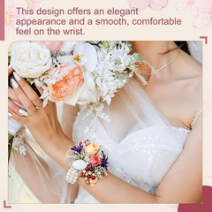 Wrist Corsage Bracelets, 2Inch 12Pcs Elastic Wrist Corsage Bracelets, White Gray