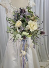 Lavender and Rose Garden Faux Silk Wedding Bouquet