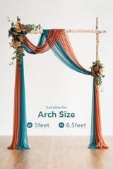 Ling’s Moment Teal Orange Artificial Wedding Arch Flowers Kit Pack of 4, 2pcs Ha