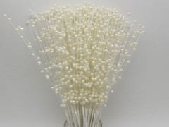 100 Bunch White Ivory Pearl Flower Stem Beads Garland Sprays Bridal Bouquet Wed