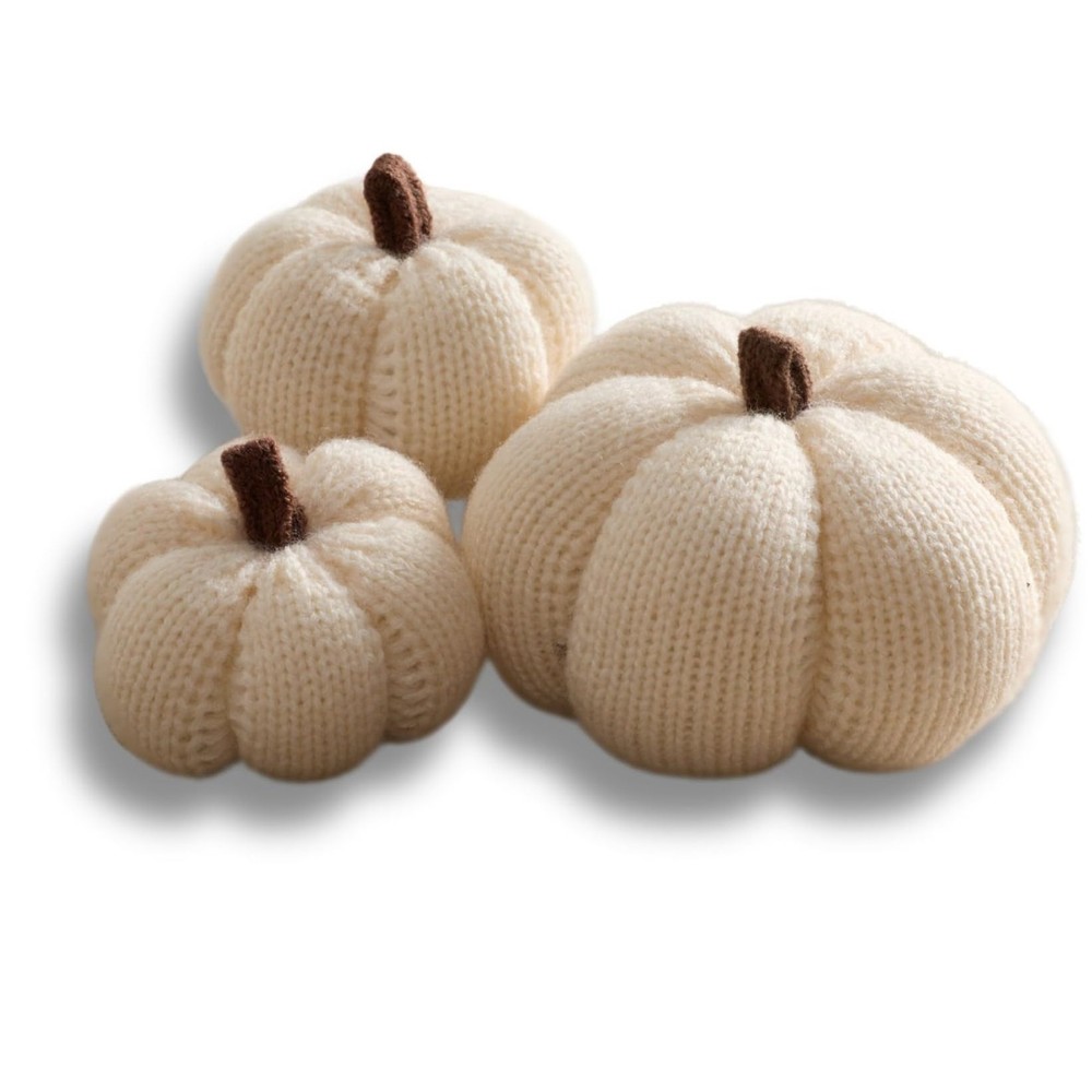 Your Heart’s Content Cozy Mini Knit Set of 3 Small, Snowdrop Multi-sized