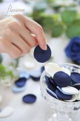 300Pcs Rose Petals Dusty Blue Navy Faux Silk Flower Petals for Wedding Flower…