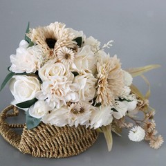 Bridal Bouquets Artificial Flowers Rose, Sunflowers, Daisy Rose Flowers for