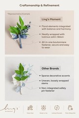 Boutonniere for Men, 6pcs Groom Groomsmen Boutonniere with Built-in Pins, Art…
