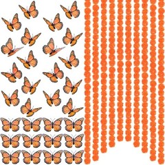 40 Pieces 5 ft Day of The Dead Marigold Garland Set Including 10 Pcs Long