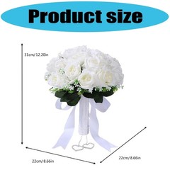 Elegant Artificial Flower Wedding Bouquet Bridal Handheld Rose Flower for Event