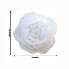 4 pcs 20″ White Artificial Large Roses Flowers Wall Backdrop Party Wedding