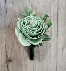 Pink Sage Terra Cotta Burgundy Sola Wood Bridal Bouquet Eucalyptus Bridesmaid
