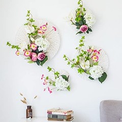30 Pcs Silk Hydrangea Heads Artificial Flowers Heads and Stems Fake Pure White
