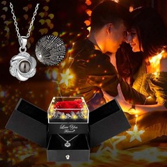 ENERLEAF Preserved Red Real Rose-Eternal Flowers Rose Gifts for Mom