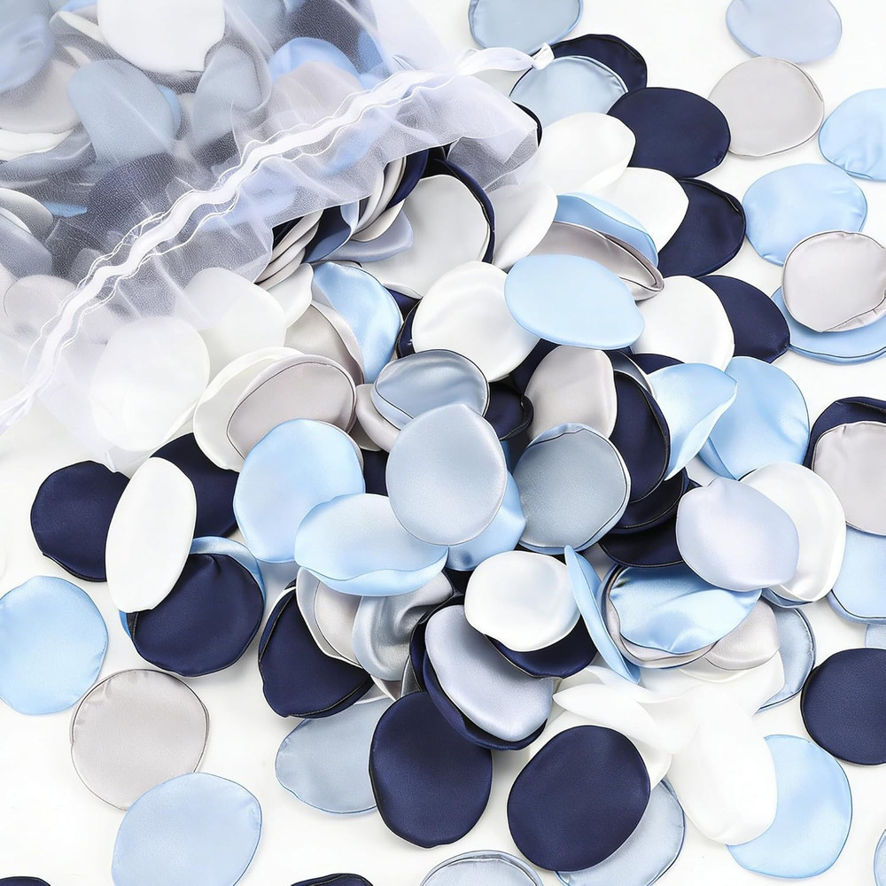 300pcs Artificial Flowers Silk Fake Blue Rose Petals Flower Girl Scatter Pedals