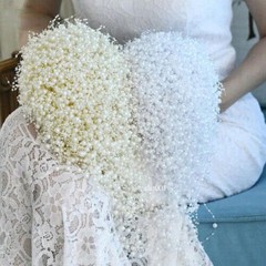 Wedding Bouquet Wedding Flowers Bride Bouquet All Pearl Bouquet Handmade Beaded