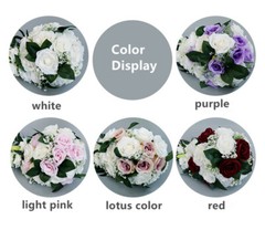 Artificial Rose Wedding Bride Multicolor Waterfall Flower Bouquet Romantic Decor
