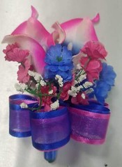 Fuchsia Royal Blue Rose Calla Lily Lily Bridal Wedding Bouquet Accessories