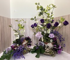 Two Wedding Shower Shades Of Purple Silk Flower Arrangements Box 1