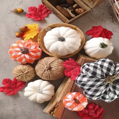 Ueerdand 16 PCS Fall Decor Assorted Sizes Artificial Pumpkins Mixed Color